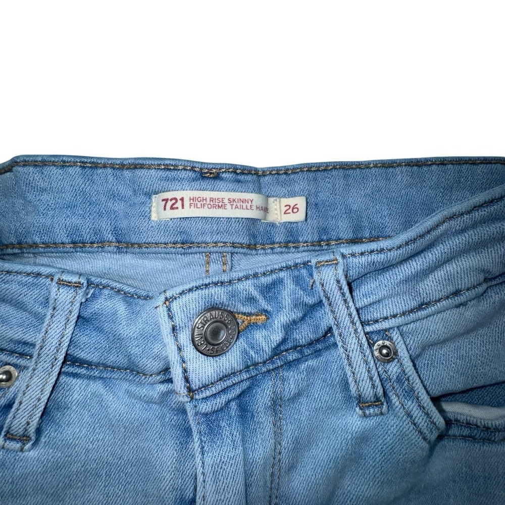 Levi's 721 High Rise Skinny Light Wash Flex Jeans Women's 26x30 - Picture 3 of 11